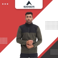 EIGER MEN'S HARAU HALF ZIP WARMER SWEATER - Olive