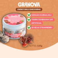 Granova Snack Kurma Rasa Coklat dengan Isi Selai Strawberry