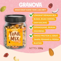 Granova Trail Mix Classic / Cemilan Kacang Panggang, Biji-Bijian, Buah Kering 100g