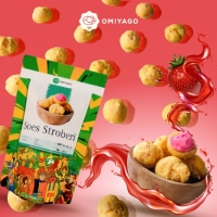 Omiyago Snack Soes Kering isi Pasta Stroberi