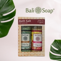 Bali Soap Gift Box Set Bath Salt Green Tea - Frangipani