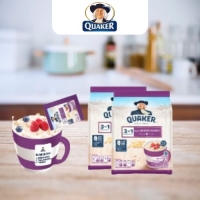 Quaker 3in1 Berry Burst Polybag 240g Minuman Sereal Oats (Isi 8 sachet) x2