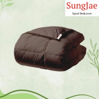 SungJae Sprei Bedcover Polos Coklat Kopi