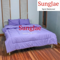 SungJae Sprei Bedcover Polos Lilac