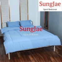 SungJae Sprei Bedcover  Polos Biru Serenity