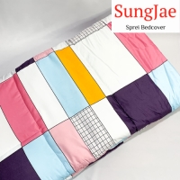 SungJae Sprei Bedcover  MOTIF AESTHETIC ABSTRAK RAINBOW TETRIS