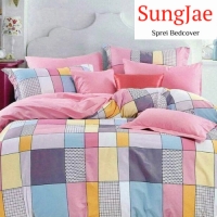 SungJae Sprei Bedcover BIG MOTIF AESTHETIC ABSTRAK RAINBOW TETRIS UKURAN KECIL