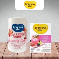 PAKET DIET & CANTIK - TROPICANA SLIM COLLAGEN DRINK SRAWBERRY 200G & TROPICANA SLIM 7 FRUITS FIBER D