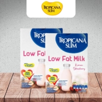 TWIN PACK: TROPICANA SLIM LOW FAT MILK KOREAN STRAWBERRY 500G ? SUSU DENGAN KOLAGEN