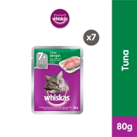 Whiskas Makanan Kucing Basah Pouch Senior 80 gr rasa Tuna - Isi 7