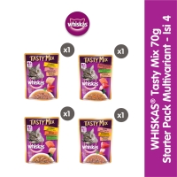 Whiskas Tasty Mix Makanan Kucing Basah Pouch Multivariant 70 gr - Isi 4