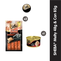 Sheba Melty Snack Kucing Basah rasa Tuna Mix 48 gr (2pcs) & Sheba Can Flaked Tuna 85 gr (1pc)