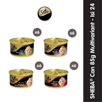Sheba Can Makanan Kucing Basah Premium Multivariant 85 gr - Isi 24