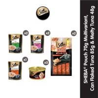 Sheba Pouch Makanan Kucing Basah 70 gr (5pcs) + Sheba Melty 48 gr (2pcs) + Sheba Can (3pcs)