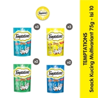Temptations Snack Kucing Multivariant 75 gr - Isi 10