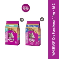 Whiskas Makanan Kucing Kering Adult Fungsional 1.1 kg - Isi 2