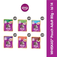 Whiskas Makanan Kucing Basah Pouch 80 gr - Isi 14