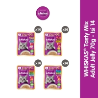Whiskas Tasty Mix Makanan Kucing Basah Pouch Adult 70 gr - Isi 14