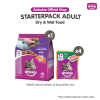 Whiskas Makanan Kucing Kering 480 gr + Whiskas Makanan Kucing Basah Pouch 80 gr