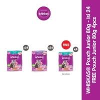 Whiskas Makanan Kucing Basah Pouch Junior 80 gr - Isi 24