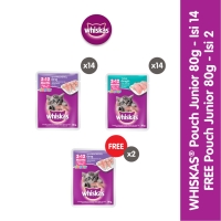 Whiskas Makanan Kucing Basah Pouch Junior 80 gr - Isi 14