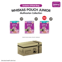 Whiskas Makanan Kucing Basah Pouch Junior rasa Tuna dan Mackerel 80 gr - Isi 28