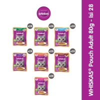 Whiskas Makanan Kucing Basah Pouch 80 gr - Isi 28