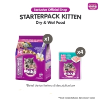 Whiskas Makanan Kucing Kering Junior 450 gr + Makanan Kucing Basah Pouch Junior 80 gr