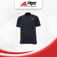 Kemeja Pendek Pria Quick Dry Caldera Arei Outdoorgear - Hitam, XL