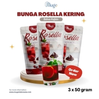Mugo Paket 3pcs Bunga Rosella Merah Kering Alami 50 gram