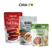 Chiayo Bundling Cookies Sandwich Red Velvet + Gluten Free Cookies + Granola Original 50gr