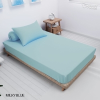 CALIFORNIA Sprei Single Full Fitted Polos Emboss 120x200 MILKY BLUE