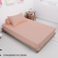 CALIFORNIA Sprei Single Full Fitted PolosEmboss 120x200 Strawberry Ice