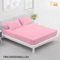 CALIFORNIA Sprei King Fitted Polos Emboss 180x200 PINK MARSHMALLOW