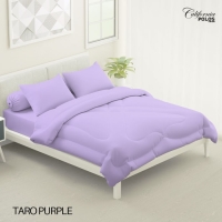 CALIFORNIA Bed Cover King Fitted Polos Emboss 180x200 Taro Purple