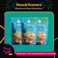 Bundle 3pcs Woh Tempeh Chips Healthy Unsalted 50g