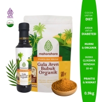 Mahorahora Paket Hemat Gula Aren Organik Cair 350 Ml dan Bubuk 500 Gr, Premium dan Halal