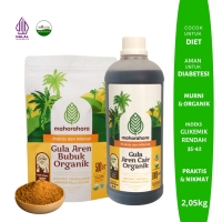 Mahorahora Paket Hemat Gula Aren Organik Cair 1 Liter dan Bubuk 500 gr, Premium dan Halal