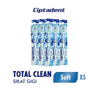 Ciptadent Toothbrush Total Clean Soft x5