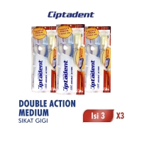 Ciptadent Sikat Gigi Classic Double Action Medium Pack Isi 3 Pcs x3