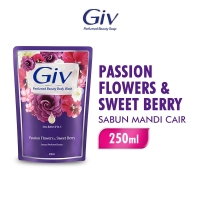 Giv Sabun Mandi Cair Ungu Passion Flowers & Sweet Berry Pouch 250ml