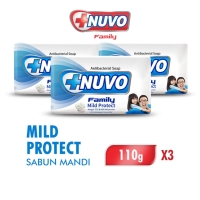 Nuvo Family Sabun Mandi Batang Multipack Biru Mild Protect 110 gr
