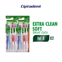 Ciptadent Sikat Gigi Extra Clean Soft Kotak Isi 3 Pcs x2