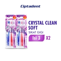 Ciptadent Sikat Gigi Crystal Clean Soft Kotak Isi 3 Pcs x2