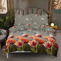 Bed Cover Set 180 King Flower Kintakun Dluxe Kirana Microfiber 39 cm - Arunika