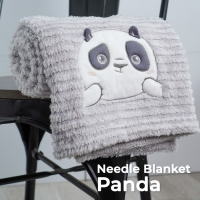 Baby Needle Blanket Kintakun 76 x 102 Lembut Super Soft - Panda
