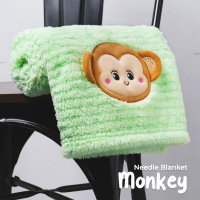 Baby Needle Blanket Kintakun 76 x 102 Lembut Super Soft - Monkey