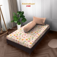 Kintakun Sprei Fitted 90 / 100 / 120 Single Minimalis Bunga DLUXE - Dasom