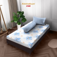 Kintakun Sprei Fitted 90 / 100 / 120 Single Minimalis Bunga DLUXE - Aera