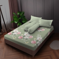 Kintakun Sprei 160x200 / 180x200 / 200x200 Damara Bunga Dluxe Hijau